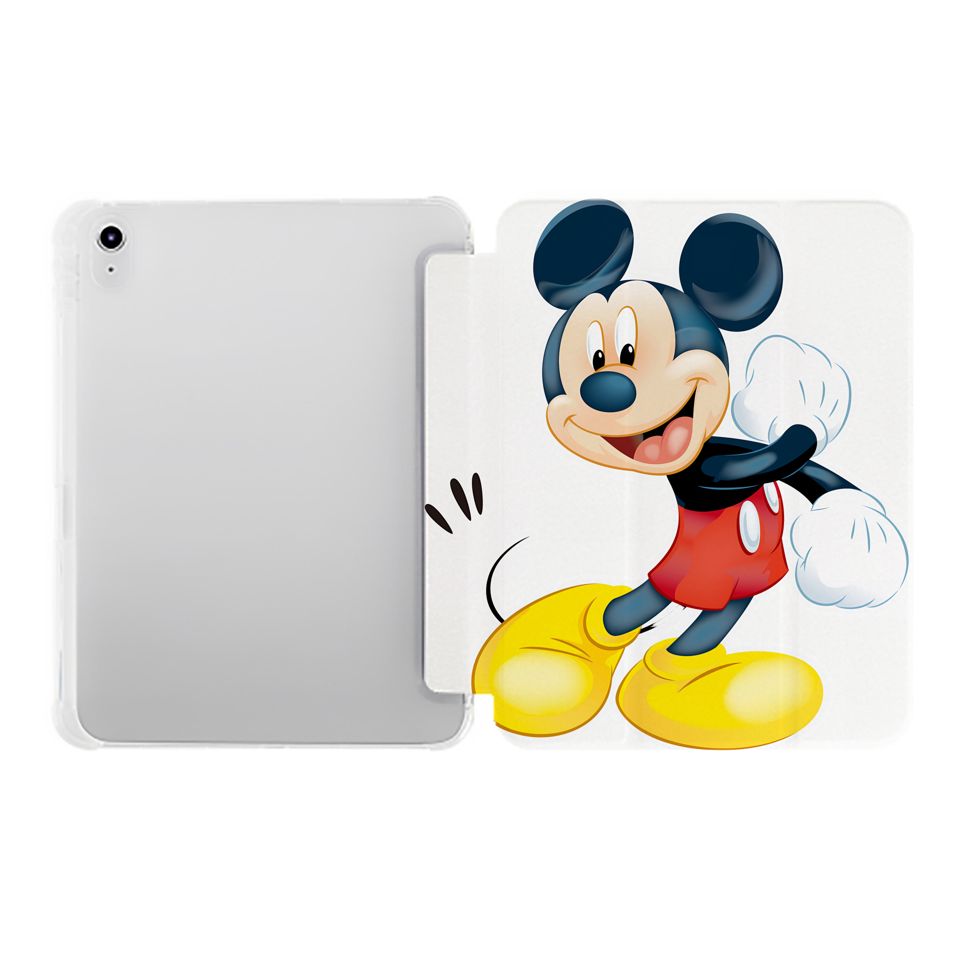 （画像用） ミッキーマウス Mickey Mouse IPad ケース ペン収納付き 三つ折りスタンド PUレザー×シリコン 対応機種9.5/10.5/10.9インチ